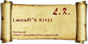 Lancsák Kitti névjegykártya
