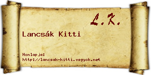 Lancsák Kitti névjegykártya